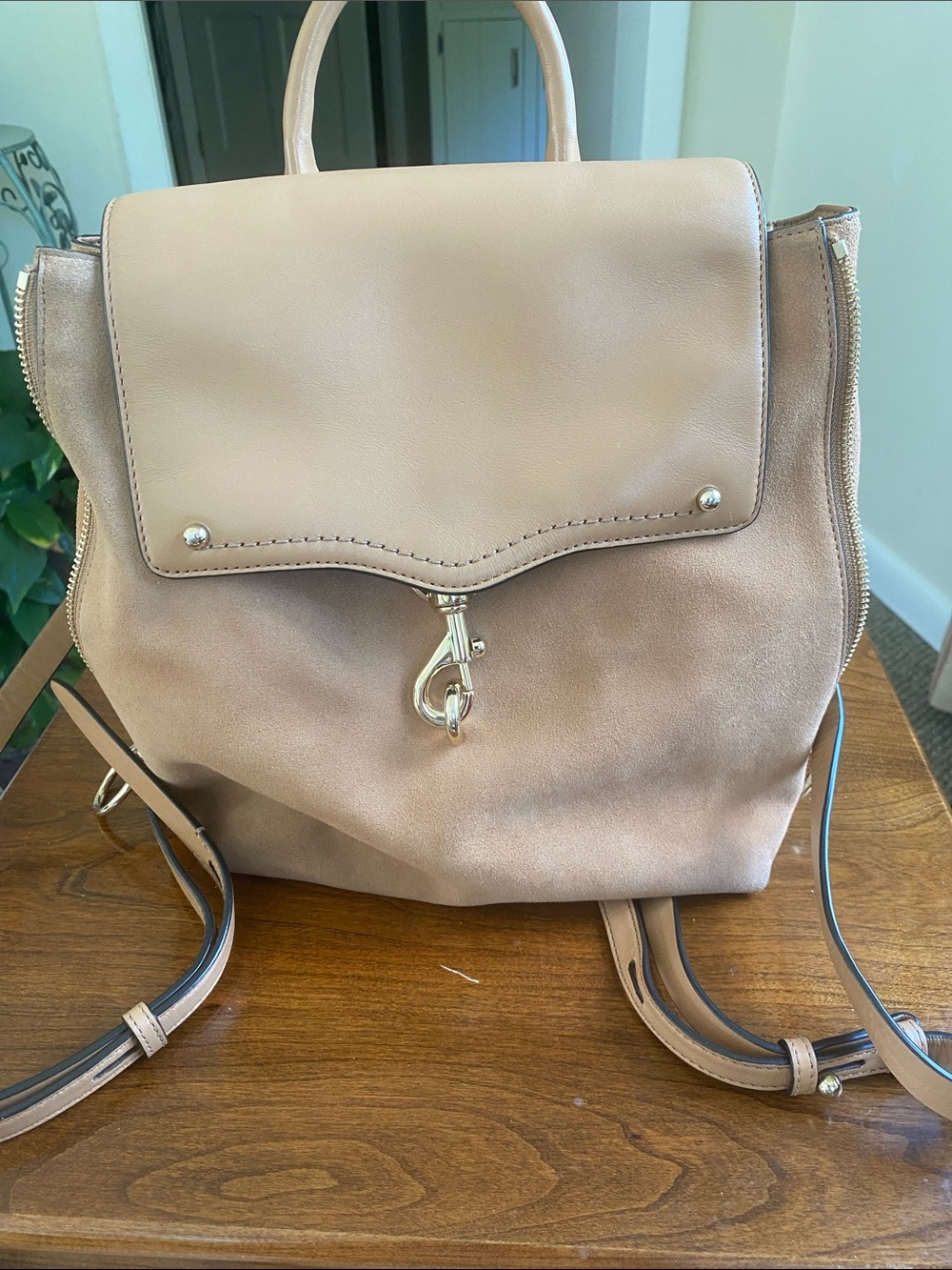 Rebecca Minkoff Beige/Tan Leather & Suede Backpack